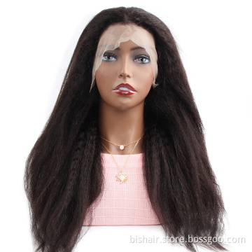 12A Remy wig 100% human hair 13x4yaki abnormal curly straight hair wig, lace front human hair wig, pre-drawn straight human hair